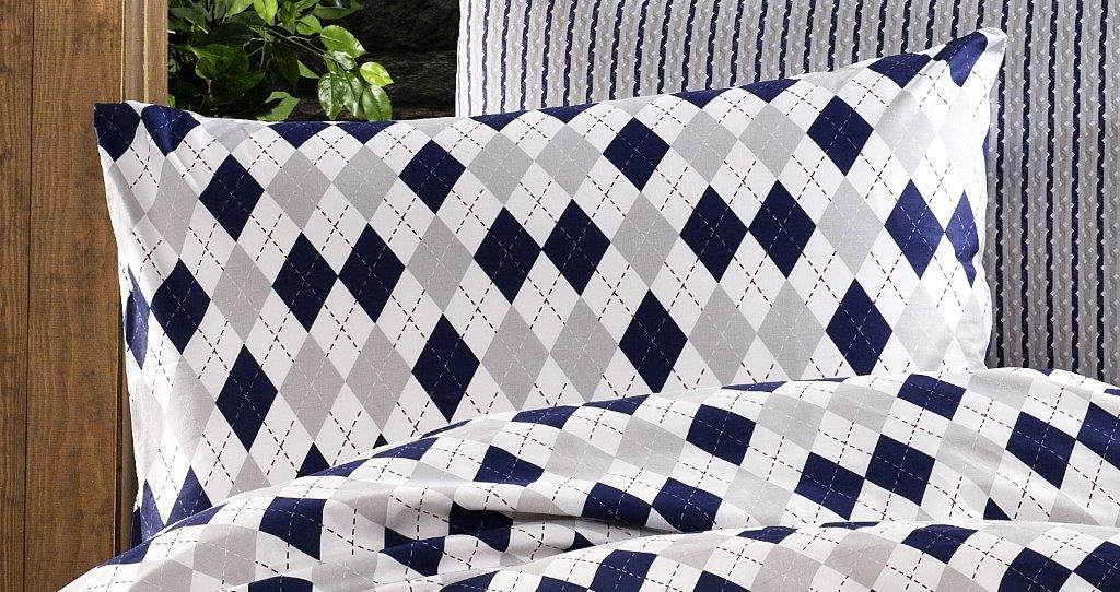 Μαξιλαροθήκη Φανελένια 50×70εκ. Εμπριμέ Diamond 325 Blue-Black Dimcol (Ύφασμα: Φανέλα, Χρώμα: Μαύρο) – DimCol – 1935853141532567