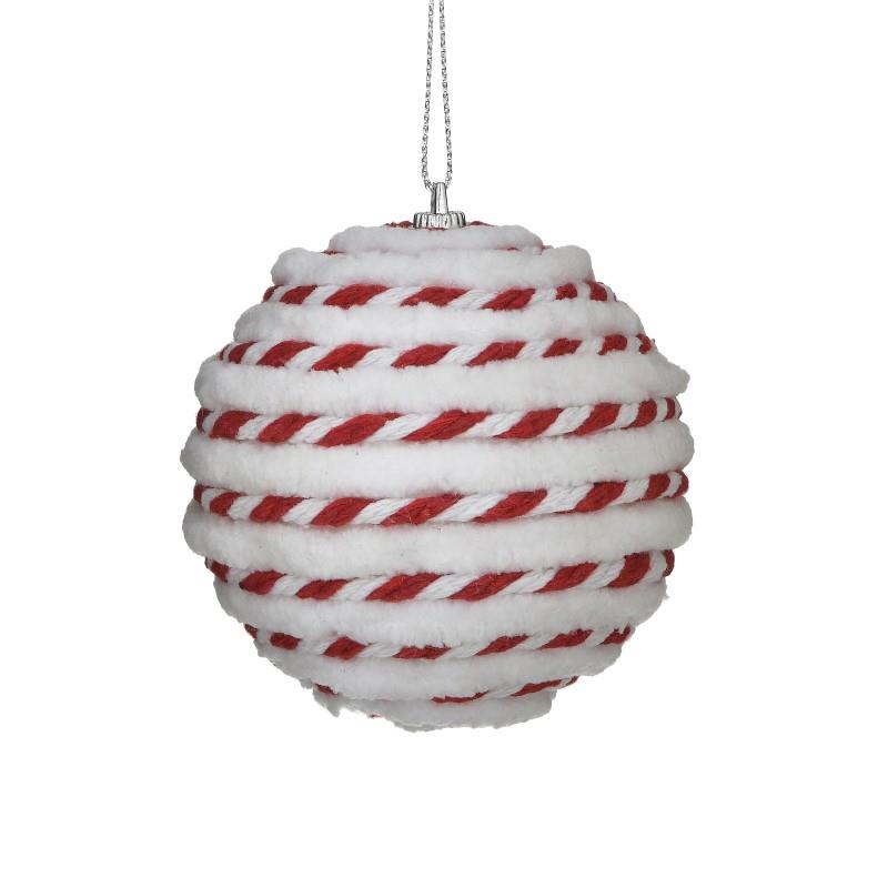 Χριστουγεννιάτικη Μπάλα Σετ 6τμχ Pl Λευκή-Κόκκινη inart 8εκ. 2-70-675-0652 (Υλικό: Πλαστικό, Χρώμα: Λευκό) - inart - 2-70-675-0652 137040