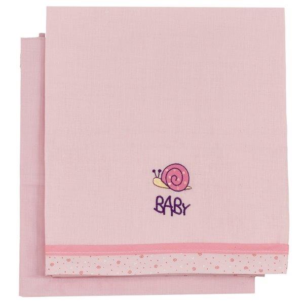 Σετ Σεντόνια 2τμχ Βαμβακερά Λίκνου 80x110εκ. Baby Pink (Ύφασμα: Βαμβάκι 100%, Χρώμα: Ροζ) - Ο Κόσμος του Μωρού - 5205626230519 159862