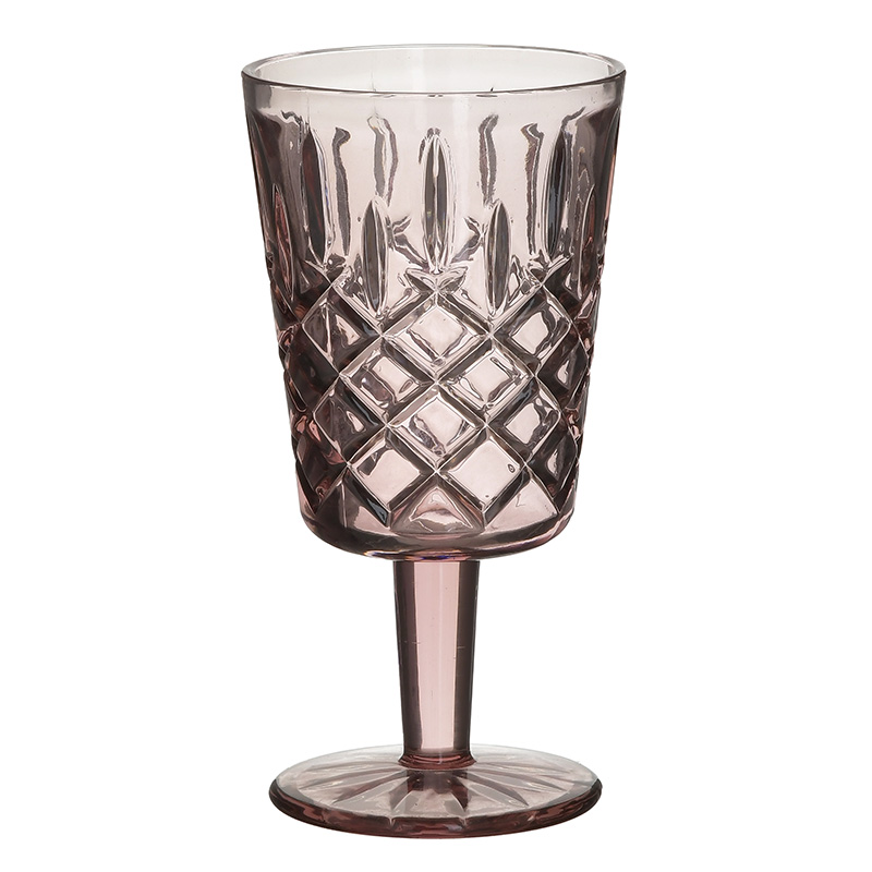 Ποτήρι Κρασιού Σετ 6τμχ Γυάλινο Ροζ-Μωβ inart 9×16,5εκ. 3-60-621-0054 (Υλικό: Γυαλί, Χρώμα: Ροζ) – inart – 3-60-621-0054
