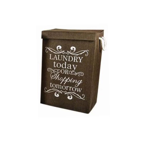 Καλάθι Απλύτων Polyester Laundry Brown 24home 40x30x60εκ. 243047 (Ύφασμα: Polyester, Χρώμα: Καφέ) – 24home.gr – 243047-brown