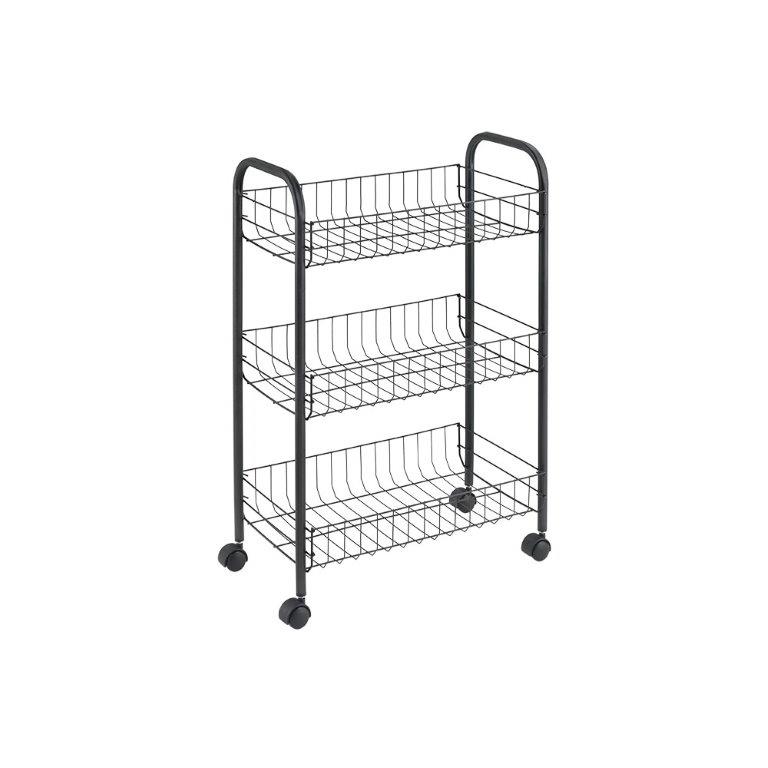 Τρόλει 3 Θέσεων Μαύρο Lugano Lava Touch 41x26x64εκ. Metaltex 16-344503 (Χρώμα: Μαύρο) – METALTEX – 16-344503