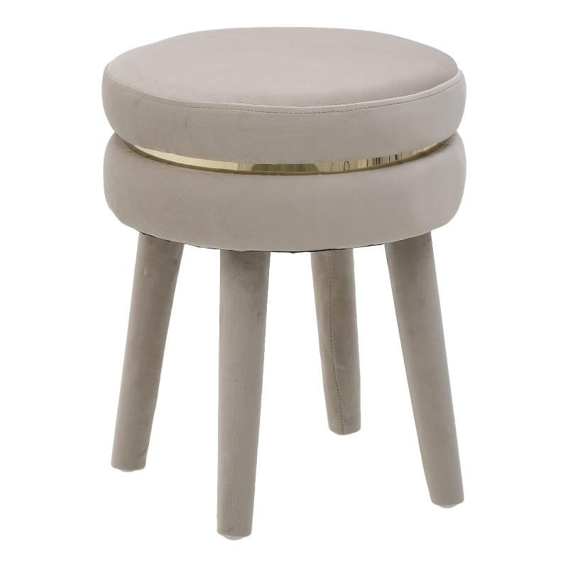 Σκαμπώ Βελούδινο inart 35x35x45εκ. 3-50-104-0420 (Ύφασμα: Βελούδο, Χρώμα: Μπεζ) – inart – 3-50-104-0420