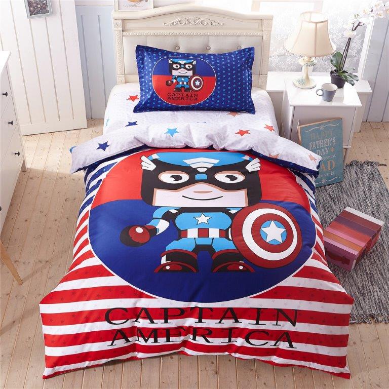 Σετ Σεντόνια Βαμβακερά Μονά 160×260εκ. Captain America MClinen 4921 (Ύφασμα: Βαμβάκι 100%) – mcLinen – 4921-sent1