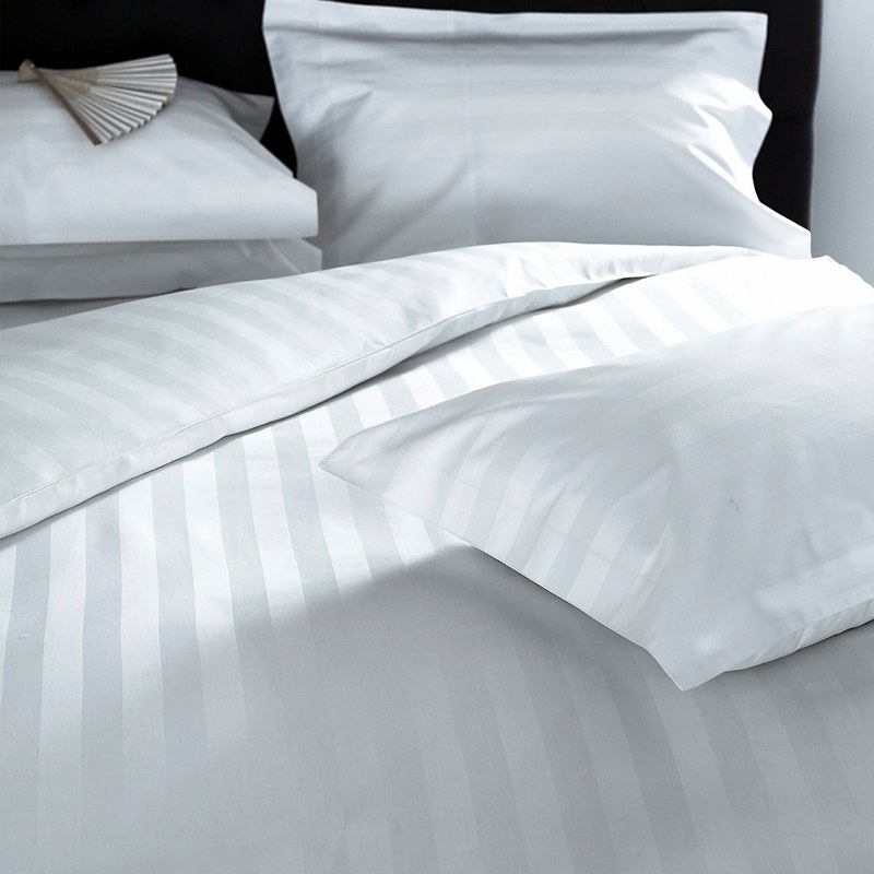 Σεντόνι 295×300εκ. 100% Βαμβάκι 300TC Με Ρίγα 2cm Cotton SuperB Line (Σετ 6 Τεμάχια) (Ύφασμα: Βαμβάκι 100%, Χρώμα: Λευκό) – OEM – 5201847000757