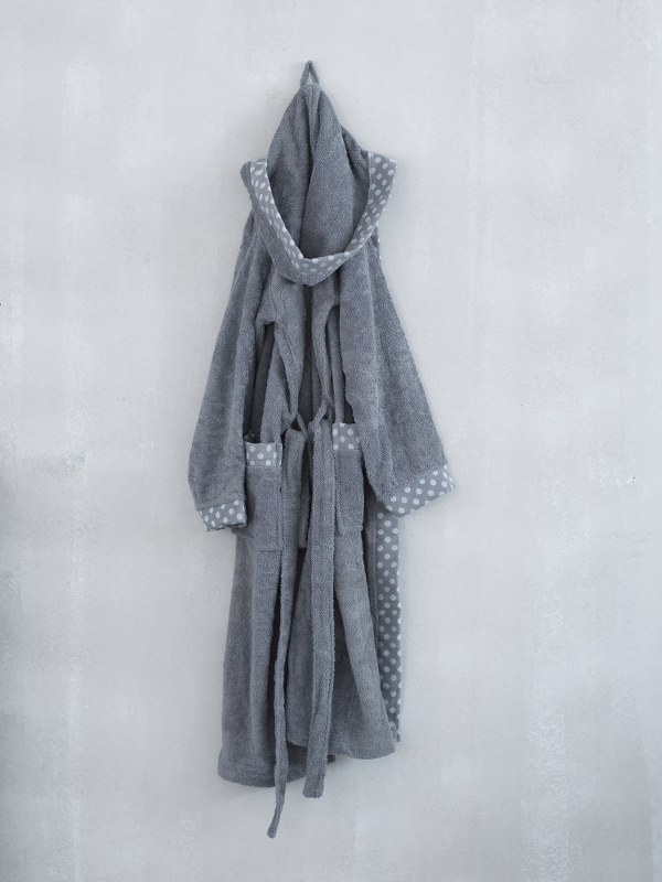 Μπουρνούζι Με Κουκoύλα Palamaiki DOTS-grey-large – Palamaiki – dots-bathrobe-grey-large