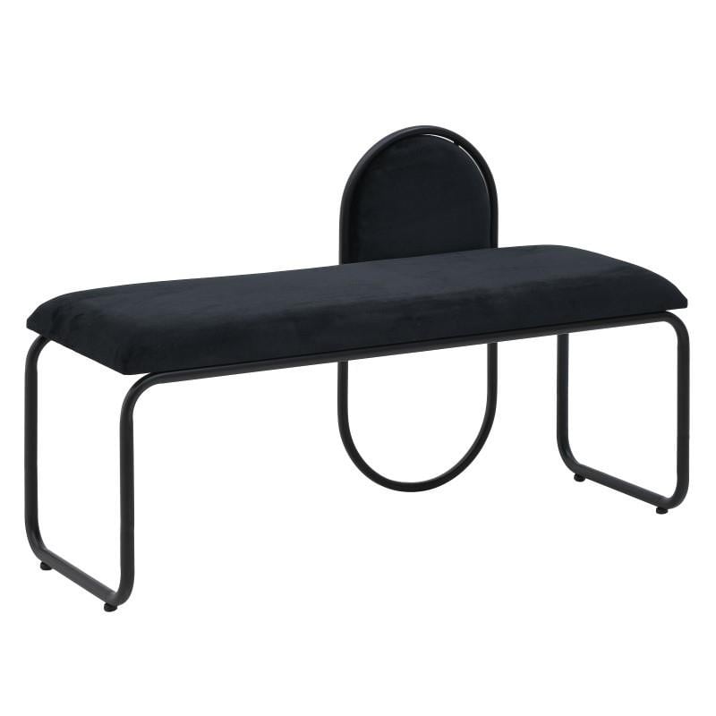 Ταμπουρέ Μεταλλικό-Βελούδινο inart 110x40x68εκ. 3-50-358-0026 (Υλικό: Μεταλλικό, Ύφασμα: Βελούδο, Χρώμα: Μαύρο) – inart – 3-50-358-0026