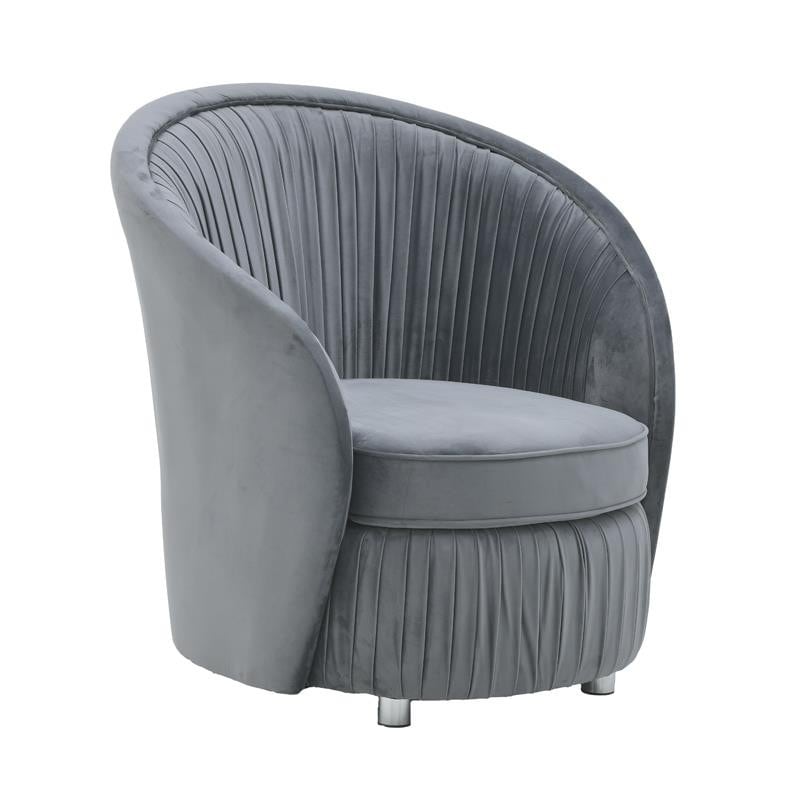 Πολυθρόνα Βελούδινη inart 87x85x88εκ. 3-50-630-0003 (Ύφασμα: Βελούδο, Χρώμα: Γκρι) – inart – 3-50-630-0003
