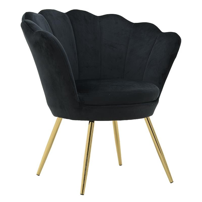Πολυθρόνα Βελούδινη inart 76x60x80/45εκ. 3-50-372-0010 (Ύφασμα: Βελούδο, Χρώμα: Μαύρο) – inart – 3-50-372-0010