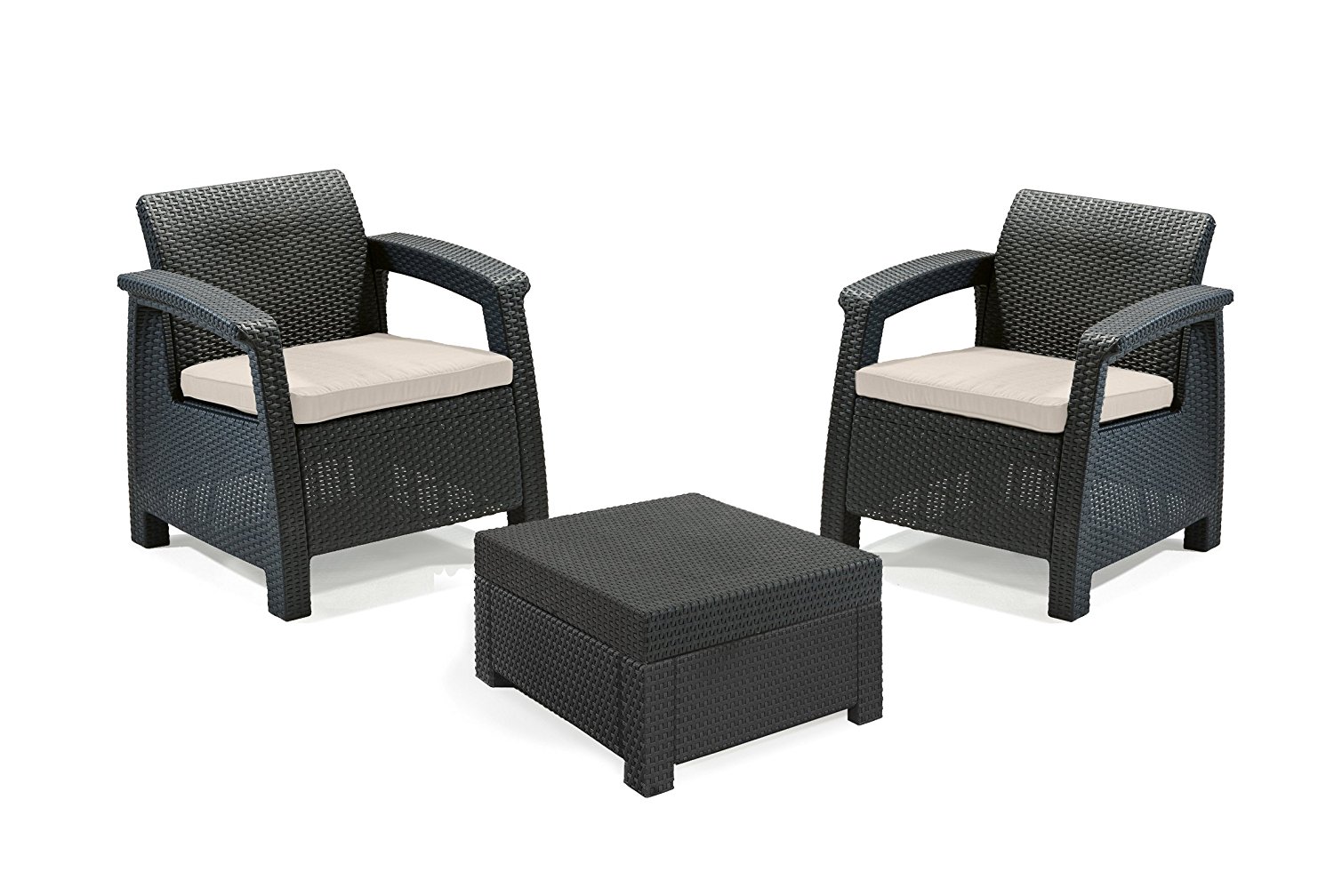 Σετ Μπαλκονιού 3τμχ Wicker Keter Corfu Balcony Set Graphite – keter – corfu-balcony-set-graphite