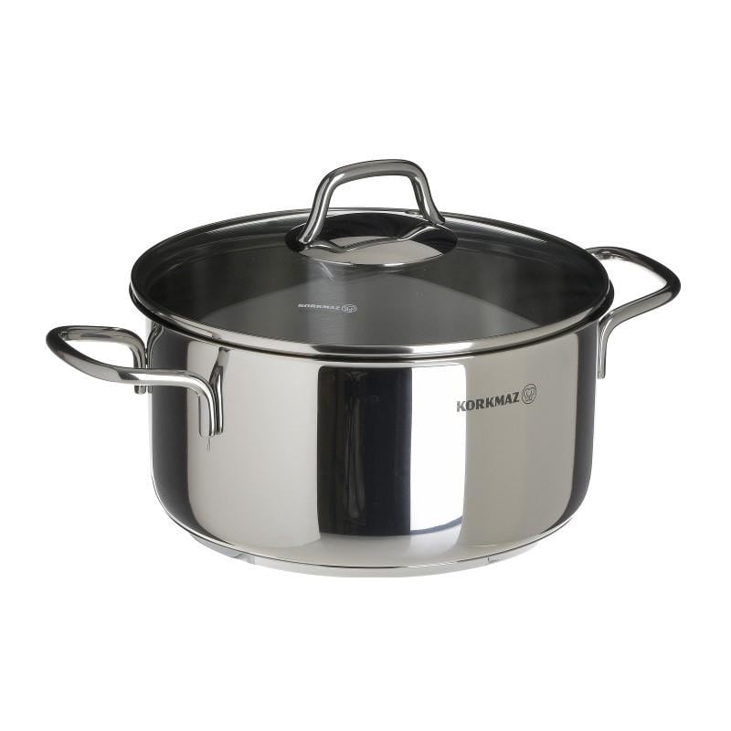 Κατσαρόλα Perla 4LT Με Γυάλινο Καπάκι Ανοξείδωτη CLICK 18x18x10εκ. 6-60-734-0001 (Υλικό: Ανοξείδωτο, Χρώμα: Ασημί ) – CLICK – 6-60-734-0001