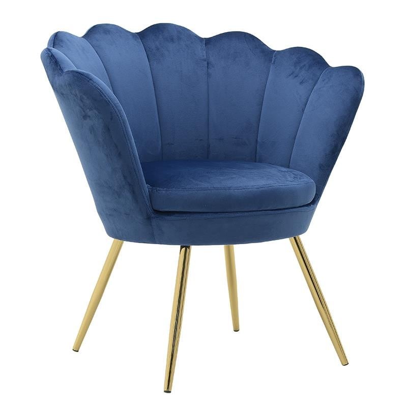 Πολυθρόνα Βελούδινη inart 76x60x80/45εκ. 3-50-372-0009 (Ύφασμα: Βελούδο, Χρώμα: Μπλε) – inart – 3-50-372-0009