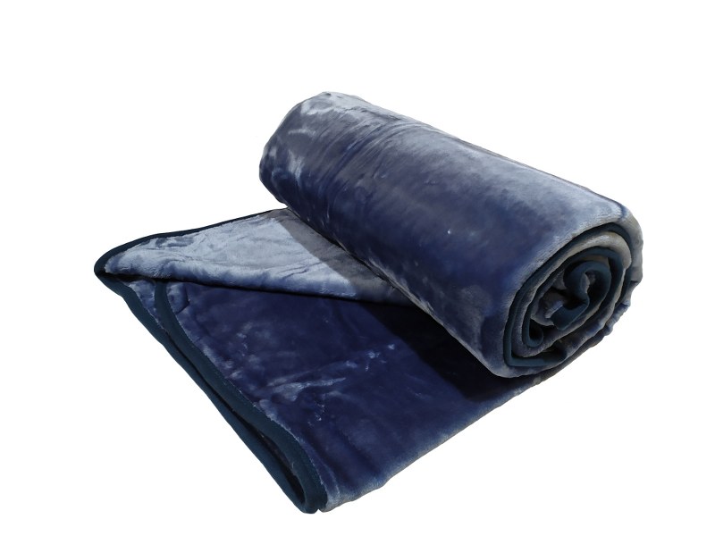 Κουβέρτα Βελουτέ Μονή 160×220εκ. Blue-Grey (Ύφασμα: Polyester, Χρώμα: Μπλε) – OEM – 5201847011029-4