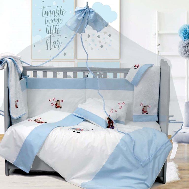 Σετ Κούνιας 6τμχ Βαμβακερά Cow Boy Blue Sb home (Ύφασμα: Βαμβάκι 100%, Χρώμα: Μπλε) – Sb home – 5206864055827