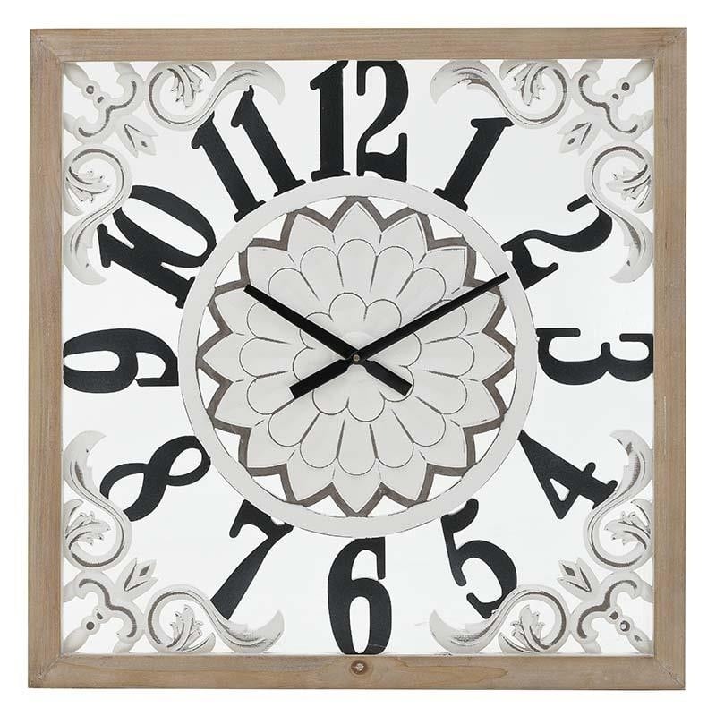 Ρολόι Τοίχου Ξύλινο inart 80x4x80εκ. 3-20-812-0033 (Υλικό: Mdf, Χρώμα: Λευκό) – inart – 3-20-812-0033