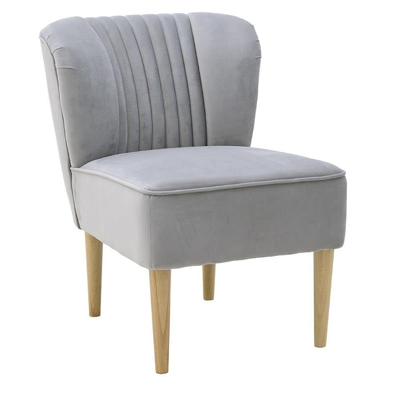 Πολυθρονάκι Βελούδινο inart 55x67x80εκ. 3-50-585-0017 (Ύφασμα: Βελούδο, Χρώμα: Γκρι) – inart – 3-50-585-0017