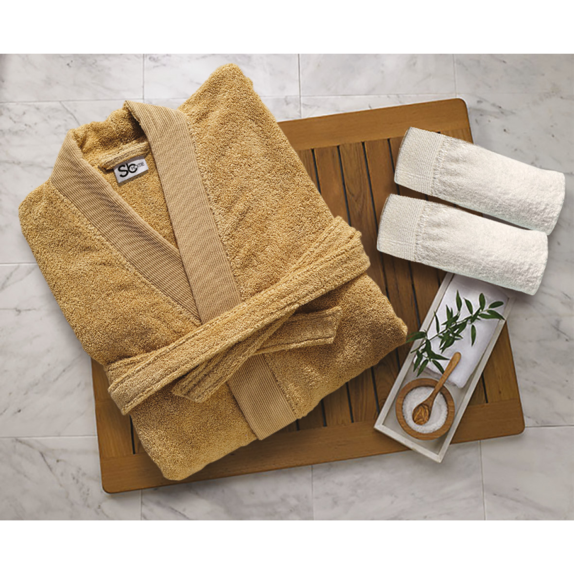 Μπουρνούζι Με Γιακά Βαμβακερό Large Elegante Beige Sb home (Ύφασμα: Βαμβάκι 100%) – Sb home – 5206864061149