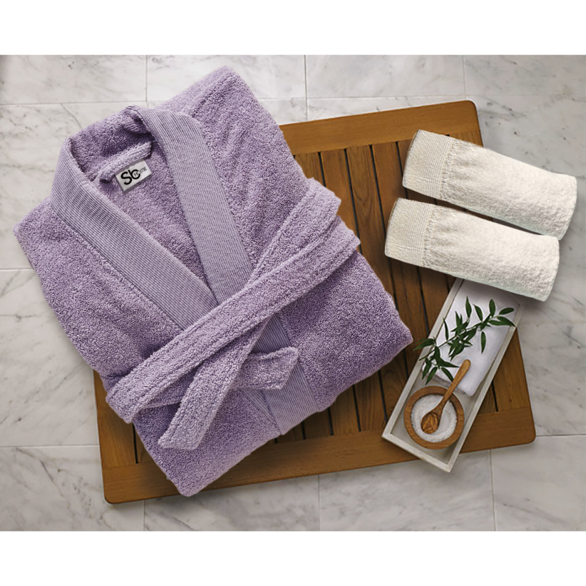 Μπουρνούζι Με Γιακά Βαμβακερό Extra Large Elegante Lilac Sb home (Ύφασμα: Βαμβάκι 100%) – Sb home – 5206864061187