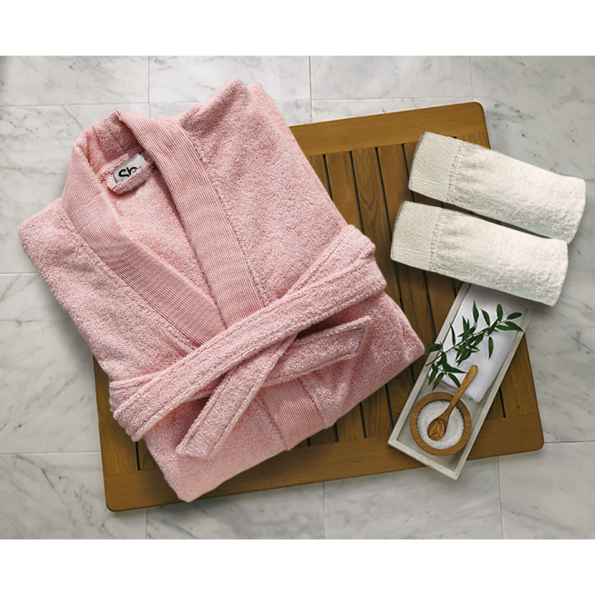 Μπουρνούζι Με Γιακά Βαμβακερό Extra Large Elegante Pink Sb home (Ύφασμα: Βαμβάκι 100%) – Sb home – 5206864061101