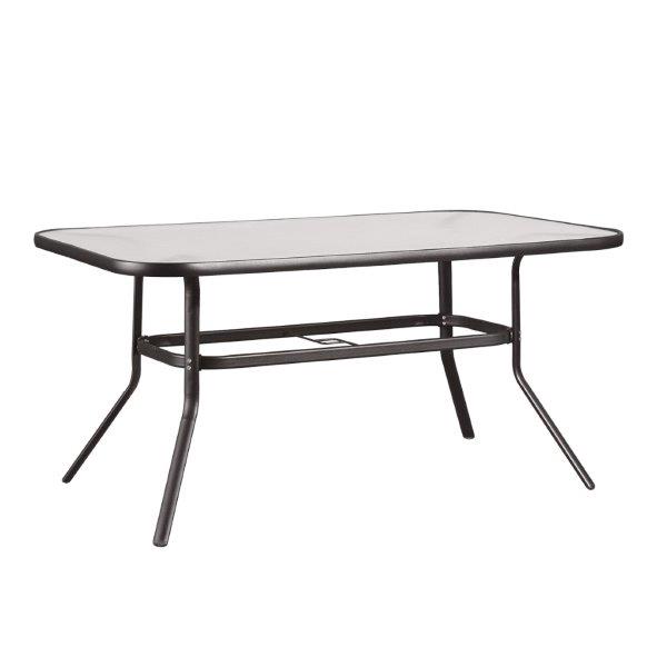 Τραπέζι Με Τζάμι Μεταλλικό Μαύρο J&M Home 150x90x72εκ. JHF191/150 (Υλικό: Μεταλλικό, Χρώμα: Μαύρο) – J&M HOME – 4-JHF191/150