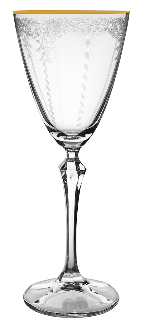 Ποτήρι Νερού Κρυστάλλινο Bohemia Elisabeth 350ml CLX08890021 (Σετ 6 Τεμάχια) (Υλικό: Κρύσταλλο, Χρώμα: Χρυσό , Μέγεθος: Κολωνάτο) – Κρύσταλλα Βοημίας – CLX08890021