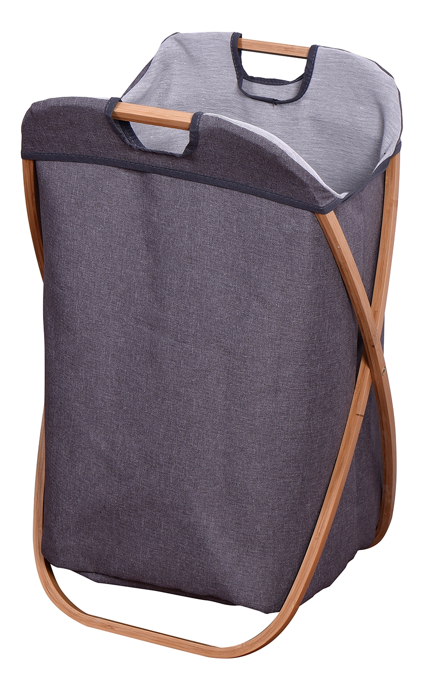 Καλάθι Απλύτων Bamboo-Polyester Max Home 46x38x68εκ. FNSJ218015 (Ύφασμα: Polyester, Υλικό: Bamboo) – Max Home – FNSJ218015