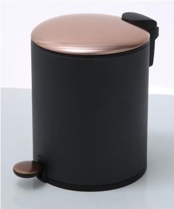 Καλάθι Απορριμμάτων Matte Black-Copper Max Home 12ltr-25×38εκ. NK10360412 (Χρώμα: Μαύρο) – Max Home – NK10360412