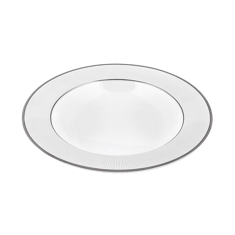 Πιάτο Βαθύ Πορσελάνης Λευκό Classic Stripes Oriana Ferelli 23εκ. PR17310202 (Σετ 6 Τεμάχια) (Υλικό: Πορσελάνη, Χρώμα: Λευκό, Μέγεθος: Μεμονωμένο) – Oriana Ferelli® – PR17310202