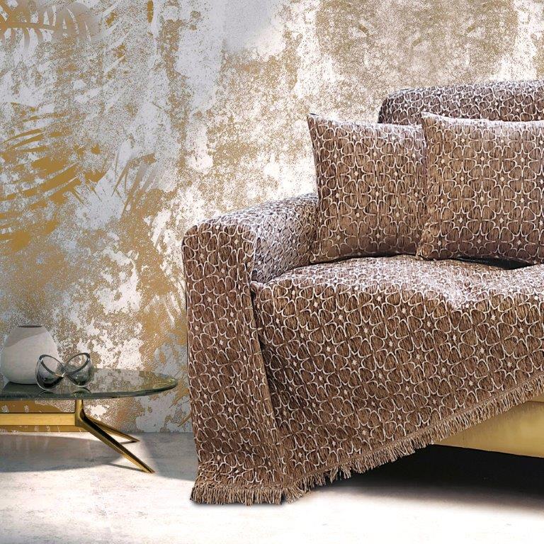 Ριχτάρι Polycotton Πολυθρόνας 180×160εκ. Nancy Brown Sb home (Ύφασμα: Chenille, Χρώμα: Μπεζ) – Sb home – 5206864058545