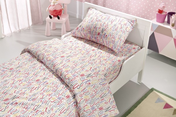 Σετ Σεντόνια 3τμχ Μονά Letters Pink Saint Clair (Ύφασμα: Βαμβάκι 100%) – Saint Clair Paris – letters-pink-sent1