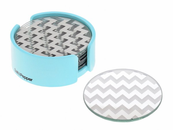 Σετ 6τμχ Σουβέρ Coasters S&P (Υλικό: Γυαλί) – Salt & Pepper – BAM39930