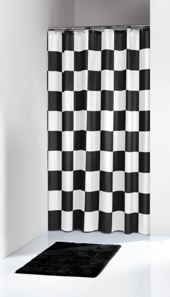 Κουρτίνα Υφασμάτινη “Elementals Chess Black” (Ύφασμα: Polyester) – Joy Bath Accessories – 66232821319