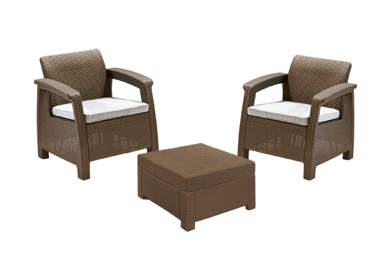 Σετ Μπαλκονιού 3τμχ Wicker Keter Corfu Balcony Set Cappuccino – keter – corfu-balcony-set-cappuccino