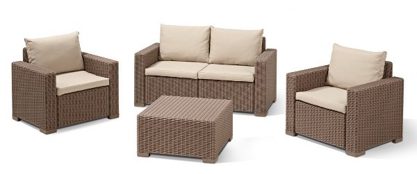 Σετ Κήπου 4τμχ Wicker California Lounge Set Cappuccino – Allibert – california-lounge-set-cappuccino