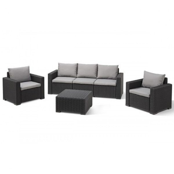Σετ Κήπου 4τμχ Wicker California Triple Set Graphite – Allibert – california-triple-set-graphite