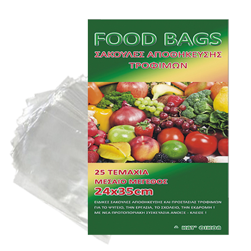 Σακούλες Tροφίμων Polybag 35×24εκ. Συσκευασία 25τμχ – OEM – 81.590