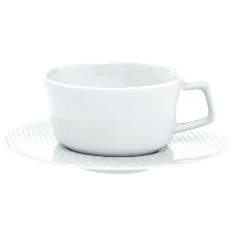 Φλυτζάνι με πιατάκι τσαγιού 235ml MALVERN S&P BAM38584 (Υλικό: Πορσελάνη) – Salt & Pepper – BAM38584