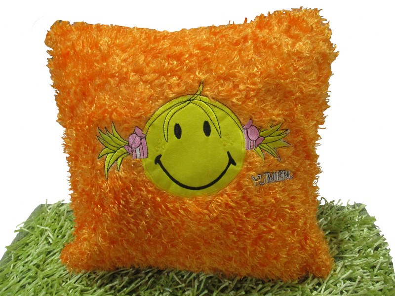 Διακοσμητική Μαξιλαροθήκη 45×45εκ. Happy Face Orange – OEM – happy-face-orange