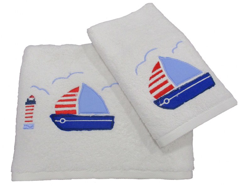 Πετσέτες Bebe Σετ 2τμχ Βαμβακερές Le Blanc Boat White (Ύφασμα: Βαμβάκι 100%, Χρώμα: Λευκό) – Le Blanc – boat-white