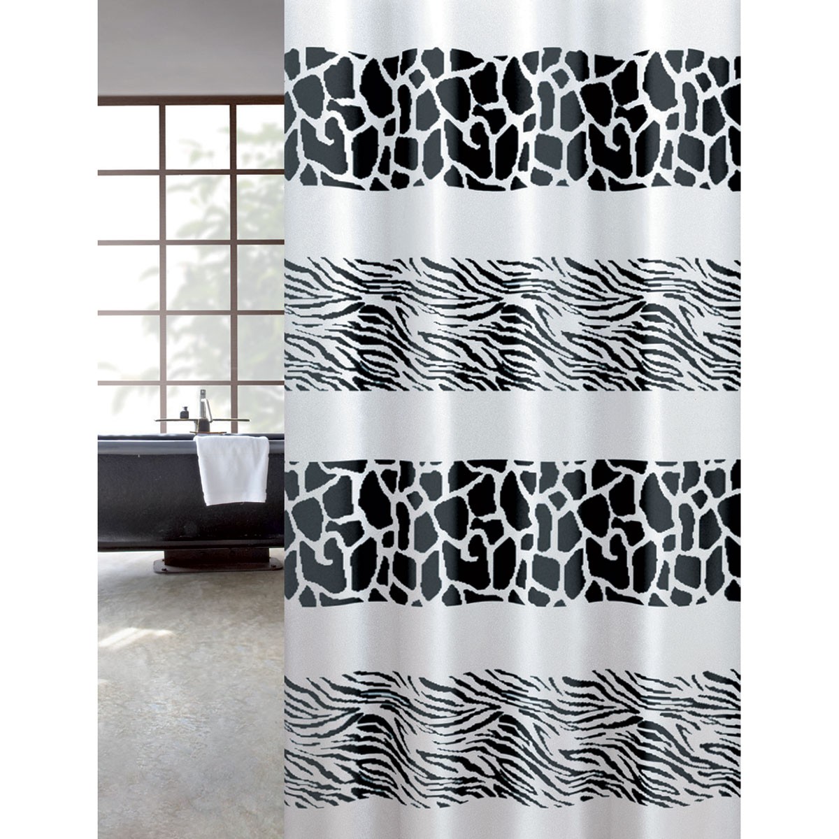 Κουρτίνα Μπάνιου Υφασμάτινη Zebra Joy Bath 180×200εκ. (Ύφασμα: Polyester) – Joy Bath Accessories – zebra