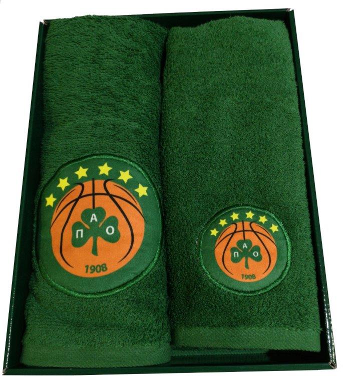 Πετσέτες Σετ 2τμχ Βαμβακερές Le Blanc Panathinaikos B.C. Official Six Stars – Le Blanc – 7010589-1