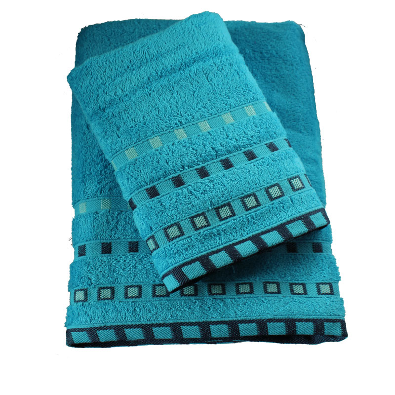 Σετ Πετσέτες 2τμχ Πεννιέ Ζακάρ Eva Turquoise 24home – 24home.gr – 24-eva-turquoise