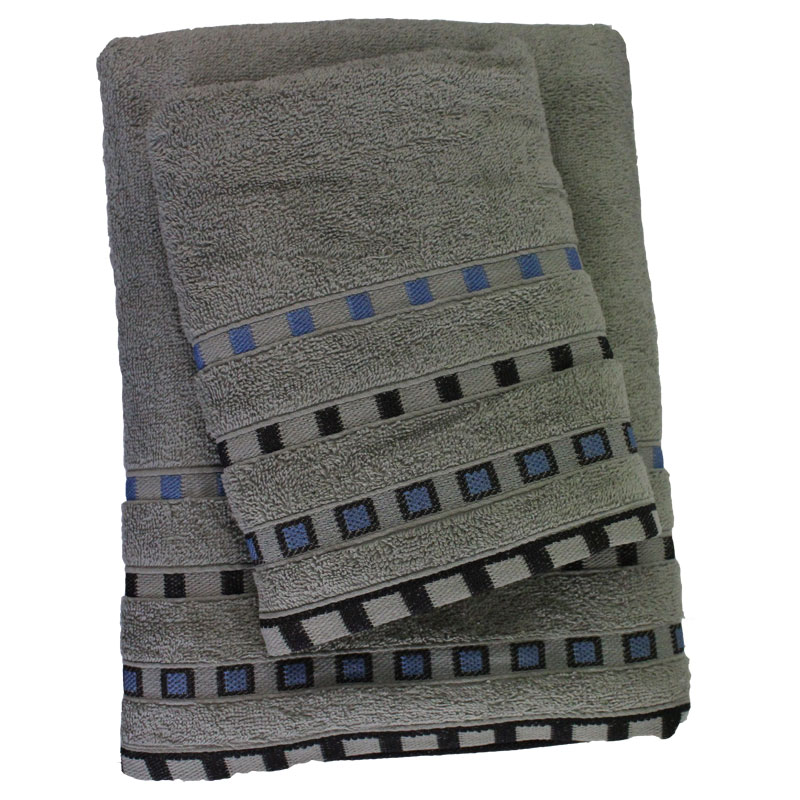 Σετ Πετσέτες 2τμχ Πεννιέ Ζακάρ Eva Grey 24home – 24home.gr – 24-eva-grey