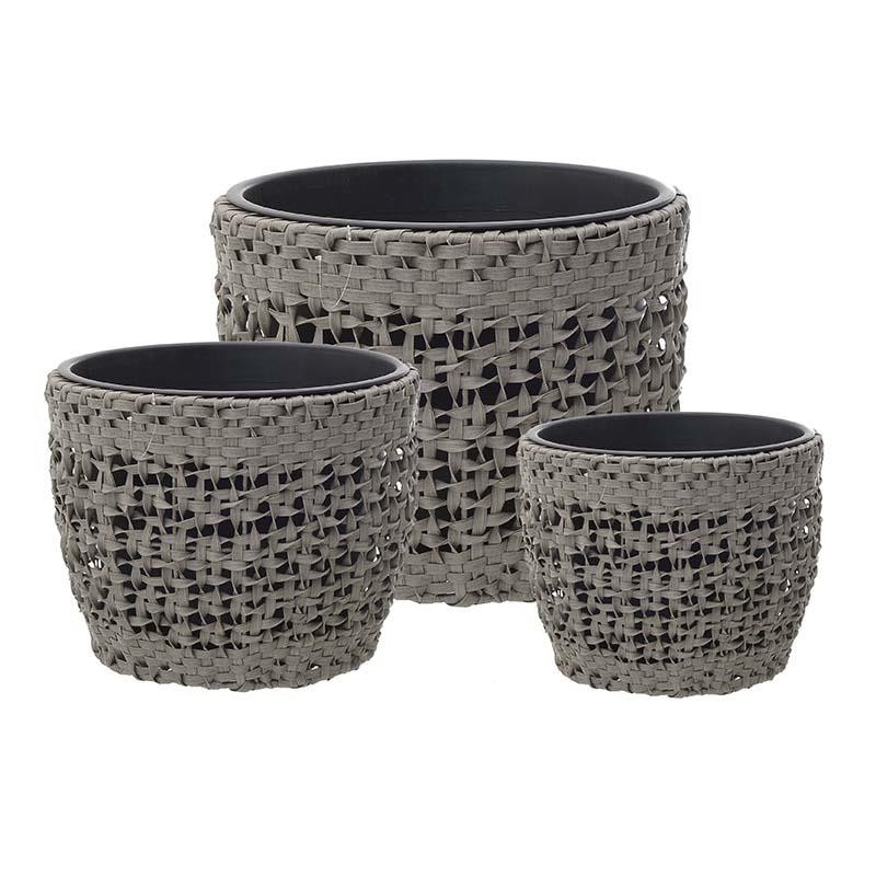Κασπώ Σετ 3τμχ PolyRattan Υ45εκ. inart 3-70-302-0003 – inart – 3-70-302-0003