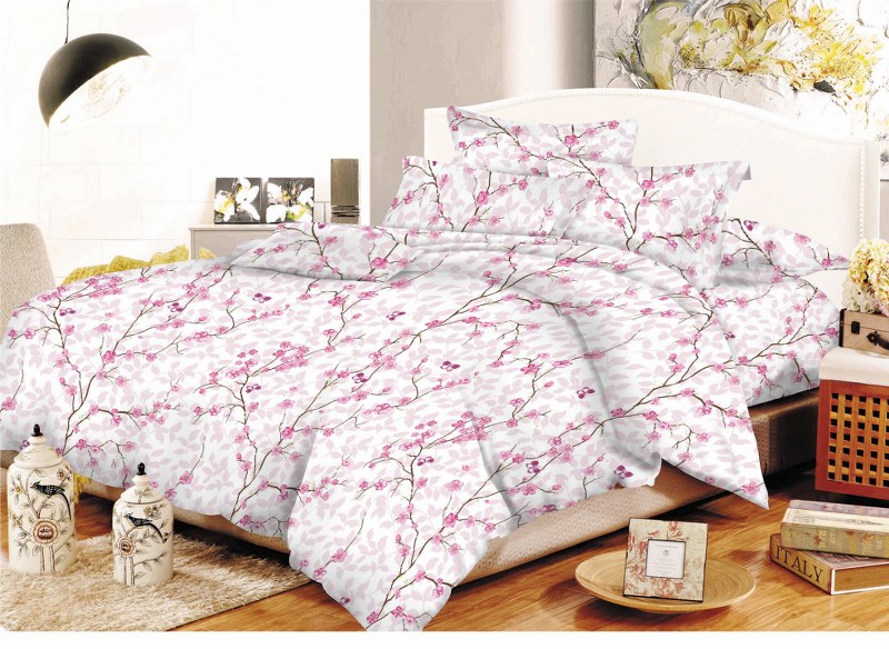 Σετ Σεντόνια Υπέρδιπλα 220×240εκ. Εμπριμέ Almendras Pink 24home – 24home.gr – almendras-pink-sent2
