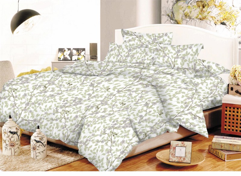 Σετ Σεντόνια Υπέρδιπλα 220×240εκ. Εμπριμέ Almendras Green 24home – 24home.gr – almendras-green-sent2