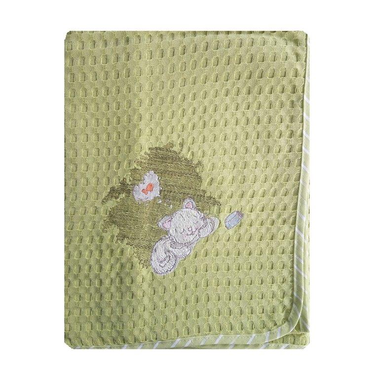 Κουβέρτα Κούνιας Πικέ 110×160εκ. Γατάκι 128 Dim Collection (Ύφασμα: Βαμβάκι 100%, Χρώμα: Λαχανί ) – DimCol – 1210414202312816