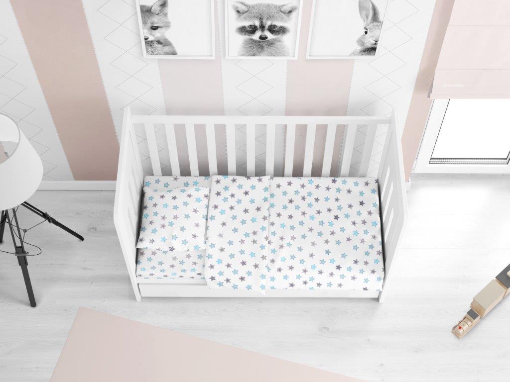 Σετ Σεντόνια Βαμβακερά Μπεμπέ 120×160εκ. Star 104 Sky Blue Dimcol (Ύφασμα: Βαμβάκι 100%, Χρώμα: Μπλε) – DimCol – 1914617607310482