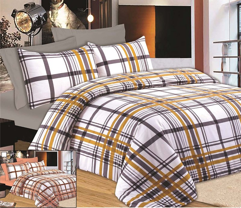 Σετ Σεντόνια Μονά 170×245εκ. Εμπριμέ Manhattan Grey Le Blanc – Le Blanc – 7000221-15