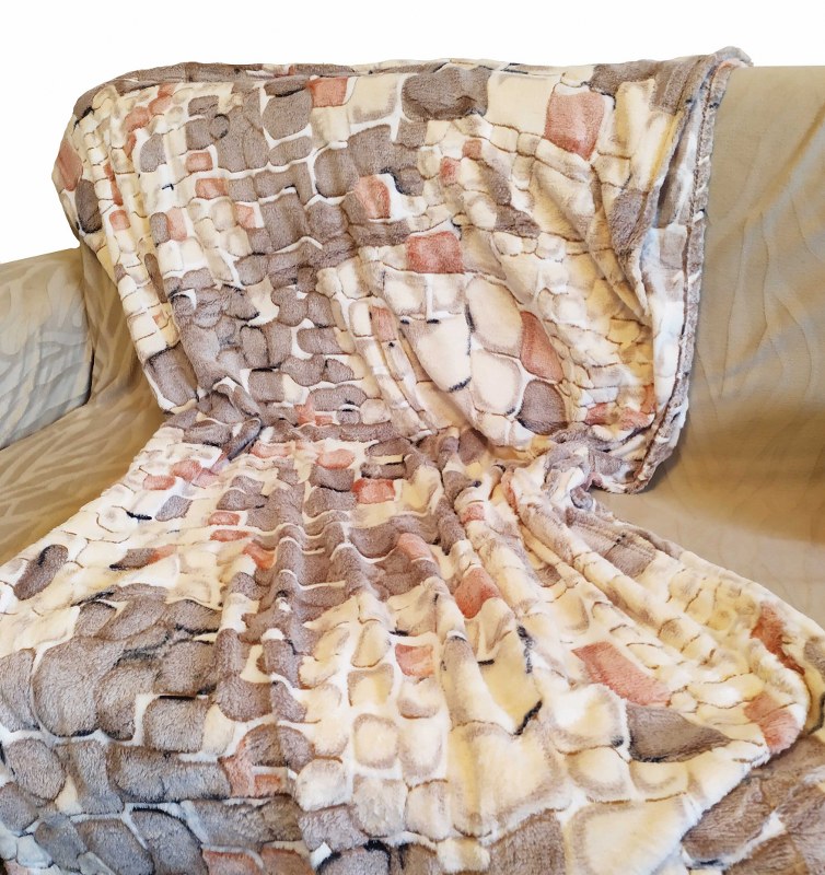 Κουβέρτα Καναπέ 100×150εκ. Ανάγλυφη Fleece Brownie – OEM – brownie-k1